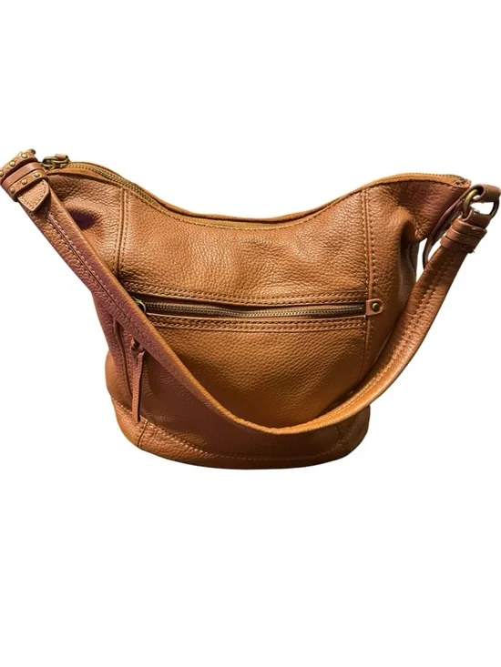 The Sak Leather Crossbody Bag Cognac Brown Pebbled Leather Boho Shoulder - Picture 5 of 5